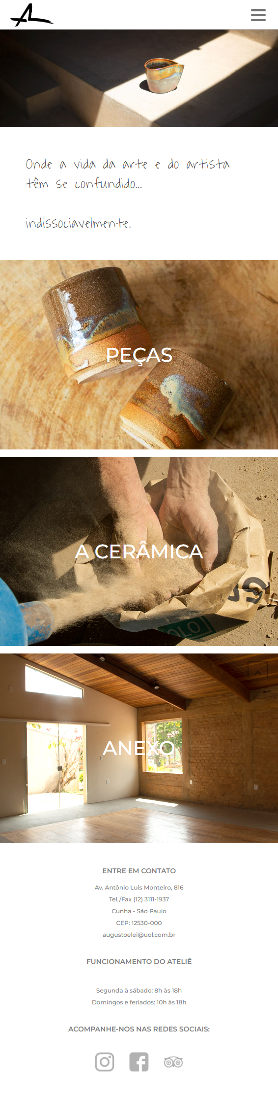 Imagem site completo - Projeto Atelie de Cerâmica